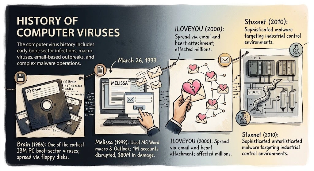 History and Examples of Computer Viruses