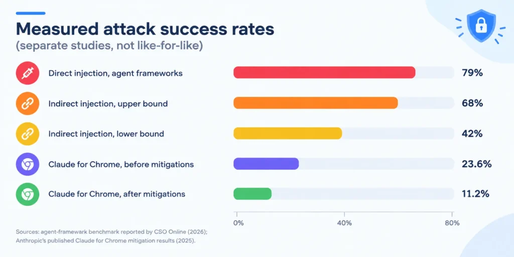 Measured attack success rate