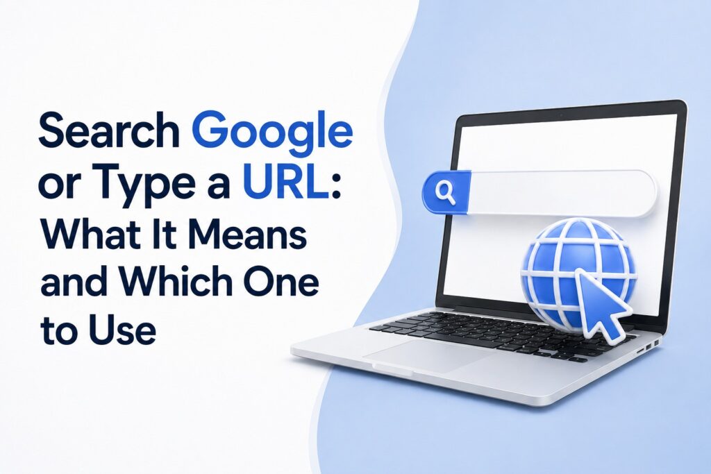 search google or type a url
